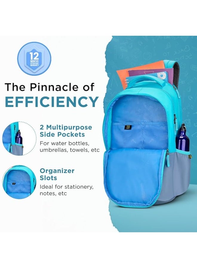 سكاي باجز Skybags Stash Blue 38 Liters Casual Backpack for Boys and Girls | 3 Compartments, Quick Access Pocket, Organizer | Perfect for School & Travel - Unisex - Image 4